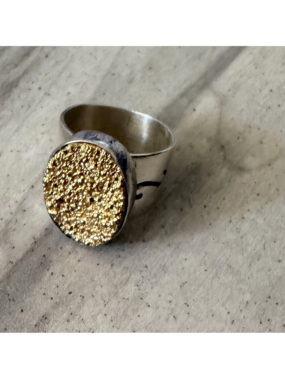 Jay King DTR Ring Sterling Silver Druzy Drusy Desert Rose Trading